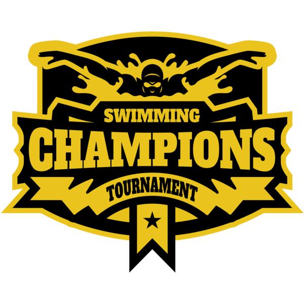 Champions Swimming Tournament logo template Vignette