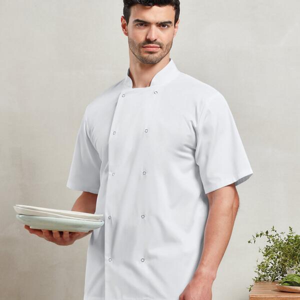 Veste de cuisine manches courtes boutons pression Vignette